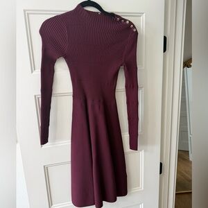 Ted Baker Deep Burgundy Long Sleeve Dress